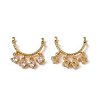Rack Plating Brass Pave Clear Cubic Zirconia Connector Charms KK-C007-32G-2