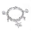 Tarnish Resistant 304 Stainless Steel Charm Bracelets BJEW-G544-05P-1