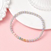 Natural Green Aventurine & Rose Quartz & Howlite & White Jade & Yellow Aventurine & Synthetic Blue Lace Agate & Brass Beads Stretch Bracelets for Women BJEW-JB13334-02-1