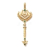 Brass Micro Pave Cubic Zirconia Big Pendants KK-B147-04G-09-1