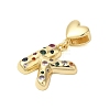 Rack Plating Brass Micro Pave Clear Cubic Zirconia Perdants KK-C067-12G-K-2