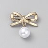 ABS Plastic Bead Zinc Alloy Brooches  JEWB-WH0021-78B-G-1