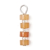 7Pcs 7 Styles Natural Mixed Gemstone Disc Heishi Beaded Pendants PALLOY-JF04151-02-2
