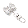 Bowknot Polymer Clay Rhinestone Pendants Decorations HJEW-JM04197-03-4