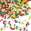 4 Colors Christmas 11/0 Grade A Baking Paint Glass Seed Beads SEED-X0058-12-1
