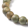 5Pcs 5 Style Natural Wood & Mixed Gemstone Round Beaded Stretch Bracelets Set BJEW-JB08815-6