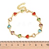 Heart Brass Link Bracelets for Woman BJEW-S157-04G-5