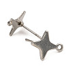 Star Shape 201 Stainless Steel Stud Earrings Findings STAS-Q251-02P-2
