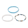 3Pcs 3 Style Glass Seed Rectangle Beaded Stretch Bracelets Set BJEW-JB09037-3