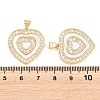 Valentine's Day Brass Micro Pave Clear Cubic Zirconia Pendants ZIRC-F148-12A-G-3