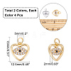  8Pcs 2 Colors Eco-Friendly Brass Micro Pave Clear Cubic Zirconia Charms ZIRC-NB0001-88-2