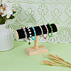 Velvet T-Bar Bracelet Display Stands  with Wooden Base BDIS-WH0010-03A-4