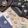 20Pcs Flower Zinc Alloy & Rhinestone & Glass Rivets BUTT-NB0001-84C-4