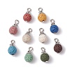 Natural Lava Rock Dyed Pendants PALLOY-JF02467-02-1