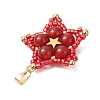 Natural Carnelian(Dyed & Heated) Star Pendants PALLOY-JF03116-03-4