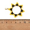 Brass & Glass Seed Beaded Pendants PALLOY-MZ01373-01-3