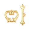Heart Brass Toggle Clasps KK-G548-43G-04-3
