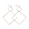 Ion Plating(IP) Rhombus 304 Stainless Steel Dangle Earrings for Women STAS-A057-18RG-1