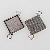 Vintage Tibetan Style Alloy Rhombus Connector Cabochon Bezel Settings X-TIBE-O001-02AS-2