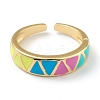 Brass Enamel Cuff Rings RJEW-O043-03G-2