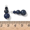 Natural Lapis Lazuli Round Beaded Pendants PALLOY-JF02867-12-3