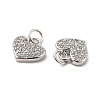Brass Micro Pave Clear Cubic Zirconia Charms KK-E068-VB162-2