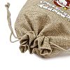 Christmas Printed Burlap Packing Pouches Drawstring Bags ABAG-Q053-02B-07-4