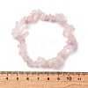 Unisex Chip Natural Rose Quartz Beaded Stretch Bracelets BJEW-S143-09-6