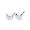 Brass Moon Stud Earrings for Women EJEW-G441-06A-P-4