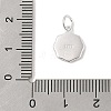 925 Sterling Silver Enamel Flat Round with Heart Charms with Jump Rings and 925 Stamp STER-D288-04S-02-3