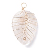 Natural Quartz Crysta Pendants PALLOY-JF01293-01-1