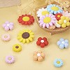 19Pcs 19 Styles Flower Food Grade Eco-Friendly Silicone Focal Beads SIL-BT0001-05-5