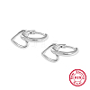 Anti-Tarnish Rhodium Plated 925 Sterling Silver Hoop Earrings IE1213-4-1