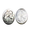 Natural Black Lip Shell Carved Cabochons SHEL-G024-02A-1