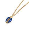 Alloy Enamel Shell Shape Pendant 304 Stainless Steel Cable Chain Necklaces for Women NJEW-JN05421-4