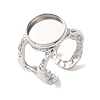 Hammered 304 Stainless Steel Cuff Ring Components SA-CBAC0DF-02C-P-1