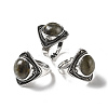 Natural Labradorite Adjustable Rings G-P560-03AS-05-4