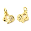 Rack Plating Brass Micro Pave Cubic Zirconia Charms KK-D036-11G-1