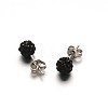 Polymer Clay Rhinestone Ball Stud Earrings EJEW-F0083-03H-1