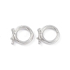 Anti-Tarnish Rhodium Plated 925 Sterling Silver Twister Clasps STER-K173-26P-1