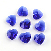 Faceted Heart Transparent Glass Charm Pendants GLAA-S054-04-1