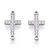 316 Surgical Stainless Steel Clear Cubic Zirconia Connector Charms X-STAS-ZX042-22S-2
