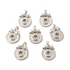 Brass Micro Pave Clear Cubic Zirconia Pendants ZIRC-P086-16-2