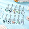 10Pcs 5 Styles Woven Net/Web with Wing Alloy Pendant Decorations HJEW-JM02975-01-2