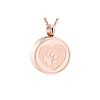 Stainless Steel Flat Round with Paw Print Urn Ashes Pendant Necklace BOTT-PW0005-18A-1