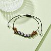 Natural Tiger Eye Chip Braided Bead Bracelets BJEW-JB09608-03-4