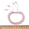 Adjustable Natural Rose Quartz Beads Braided Bead Bracelets for Women BJEW-L713-B01-5