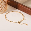 French Style 304 Stainless Steel Cable Chain Double Layer Bracelets IW3608-3