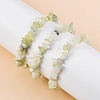 Unisex Chip Natural New Jade Beaded Stretch Bracelets BJEW-S143-50-4