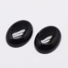 Oval Natural Dyed & Heated Black Agate Cabochons G-K020-20x15mm-01-1